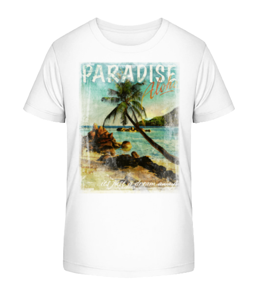 Paradise Aloha - Kid's Bio T-Shirt Stanley Stella - White - Front