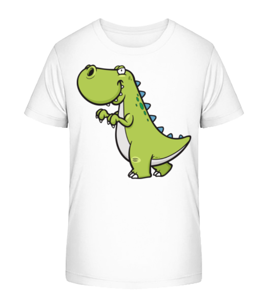 Funny Cartoon Dinosaur - Kid's Bio T-Shirt Stanley Stella - White - Front
