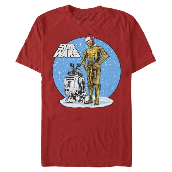 Star Wars - R2-D2 & C-3PO Chillin Bros - Christmas - Men's T-Shirt - Red - Front