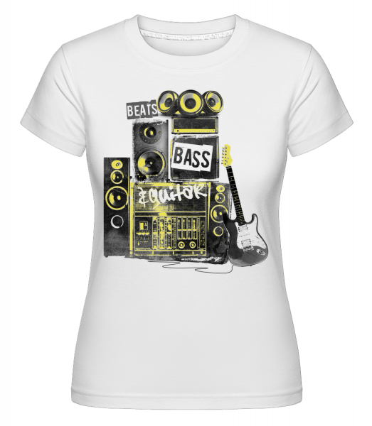Beat Bass And Guitar -  Shirtinator Women's T-Shirt - White - Vorn