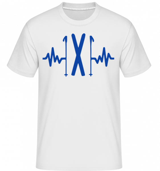 Ski Heartbeat -  Shirtinator Men's T-Shirt - White - Vorn