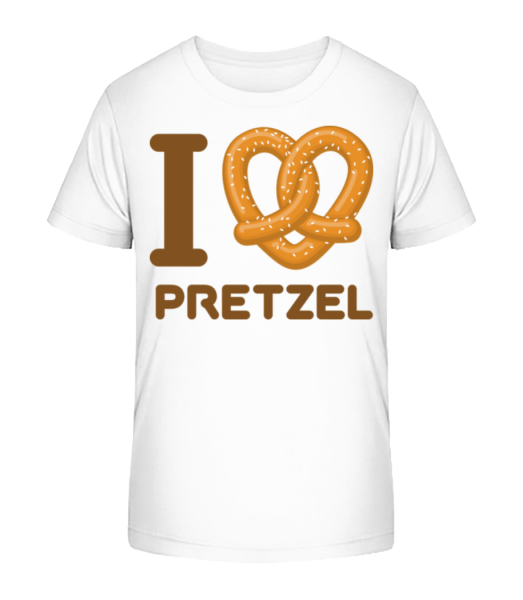 I Love Pretzel - Kid's Bio T-Shirt Stanley Stella - White - Front