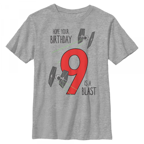 Star Wars - TIE Fighter Blast Birthday - Birthday - Kids T-Shirt - Heather grey - Front