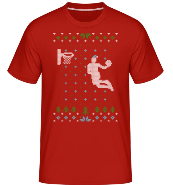 Basketball Dunk Christmas -  Shirtinator Men's T-Shirt - Red - Front