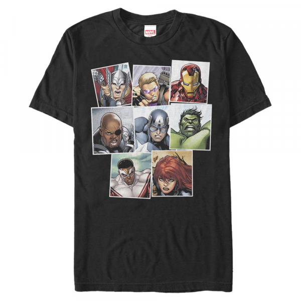 Marvel - Avengers - Skupina Squares - Men's T-Shirt - Black - Front
