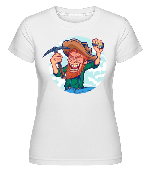Gold Miner -  Shirtinator Women's T-Shirt - White - Front