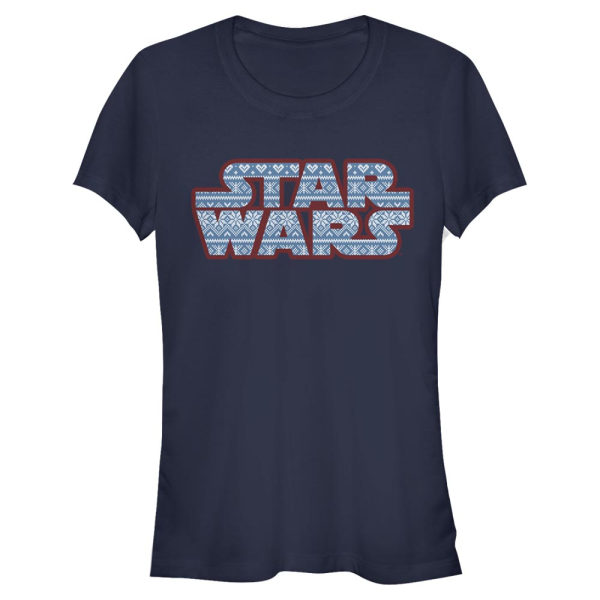 Star Wars - Logo Fairisle - Christmas - Women's T-Shirt - Navy - Front