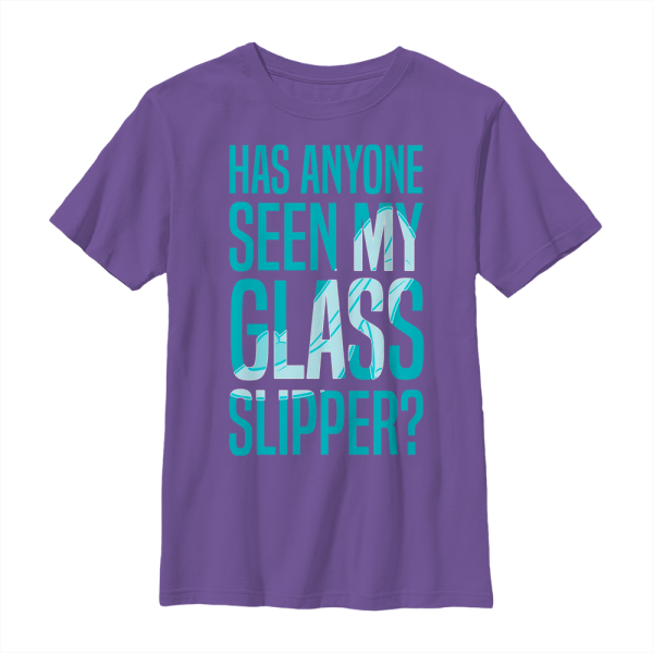 Disney - Cinderella - Text Missing Slipper - Kids T-Shirt - Purple - Front