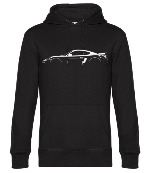 'Porsche Cayman GT4 (981)' Silhouette - Unisex Premium Hoodie - Black - Front
