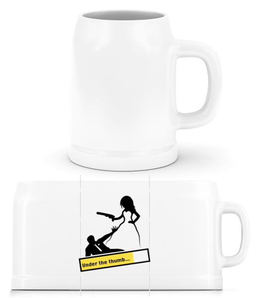 Under The Thumb - Beer Mug - White - Front