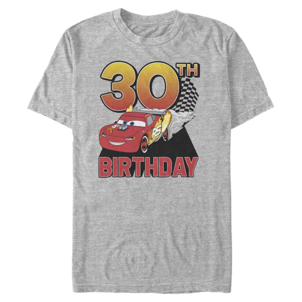 Pixar - Cars - Group Shot Lightning Birthday 30 - Birthday - Men's T-Shirt - Heather grey - Front