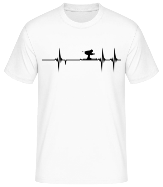 Ski Heartbeat - Men's Basic T-Shirt - White - Front