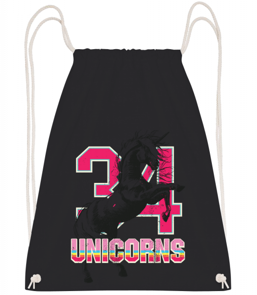34 Unicorns - Drawstring Backpack - Black - Vorn