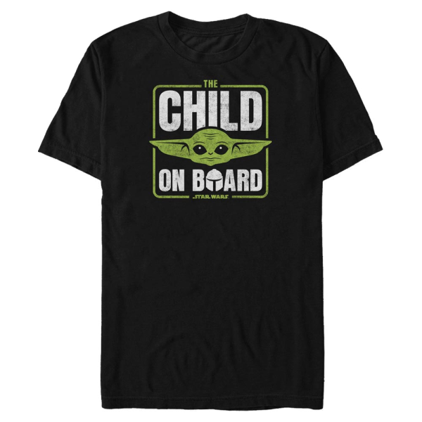 Star Wars - The Mandalorian - Mando & Child Get On Board - Men's T-Shirt - Black - Front