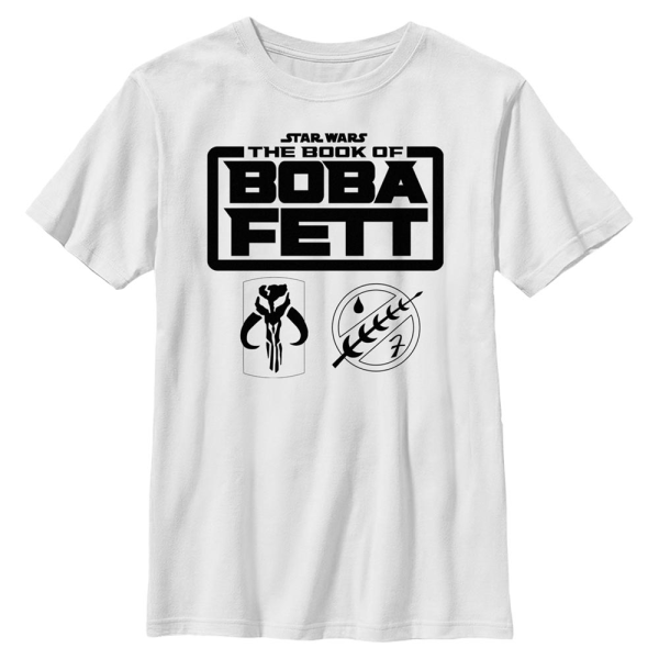 Star Wars - Book of Boba Fett - Logo Boba Fett Armor - Kids T-Shirt - White - Front