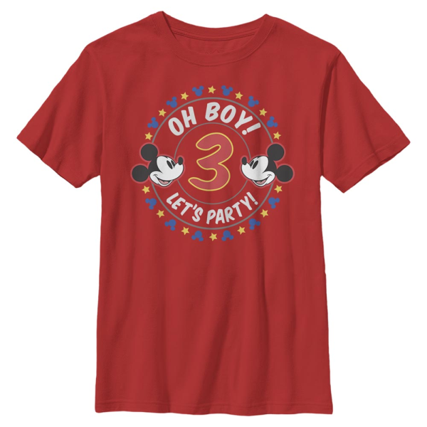 Disney Classics - Mickey Mouse - Mickey Mouse Oh Boy Mickey 3 - Kids T-Shirt - Red - Front
