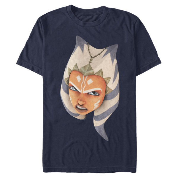Star Wars - The Clone Wars - Ahsoka Face - Men's T-Shirt - Navy - Front