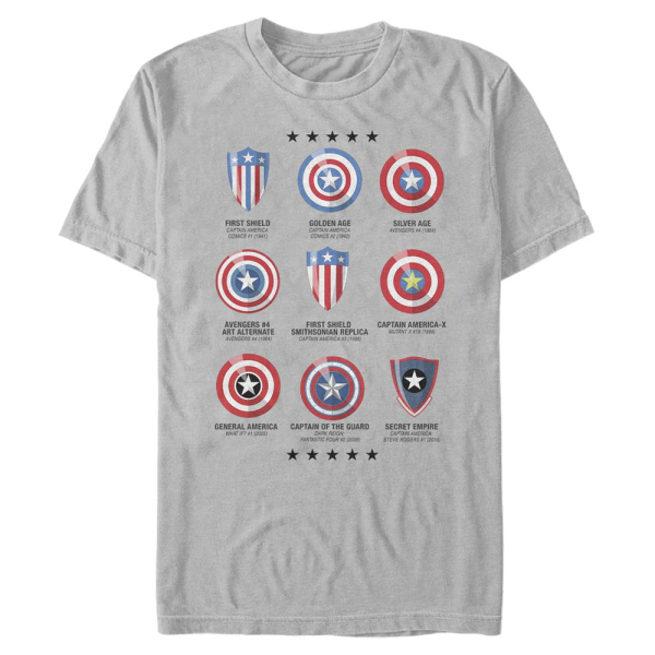 Marvel - Avengers - Captain America Shield Chart - Men's T-Shirt - ash_grey - Front