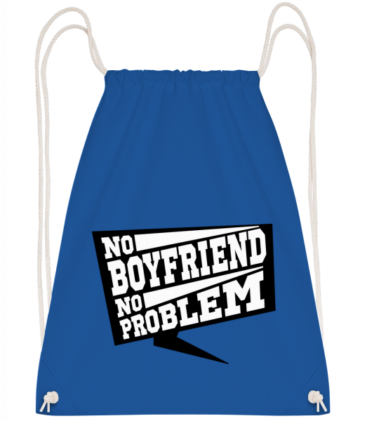 No Boyfriend No Problem - Drawstring Backpack - Royal blue - Vorn