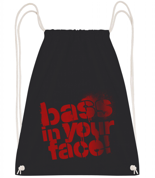 Bass In Your Face - Drawstring Backpack - Black - Vorn