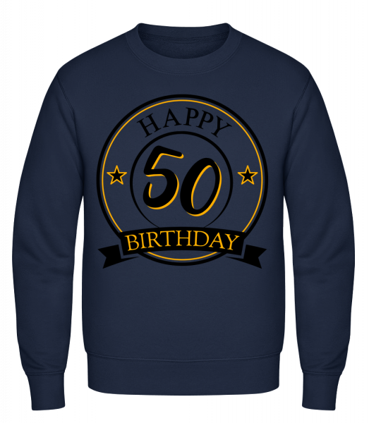 Happy Birthday 50 - Classic Set-In Sweatshirt - Navy - Vorn