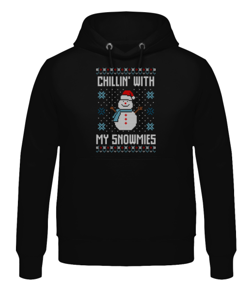 Chillin With My Snowmies - Men's Hoodie - Black - Front