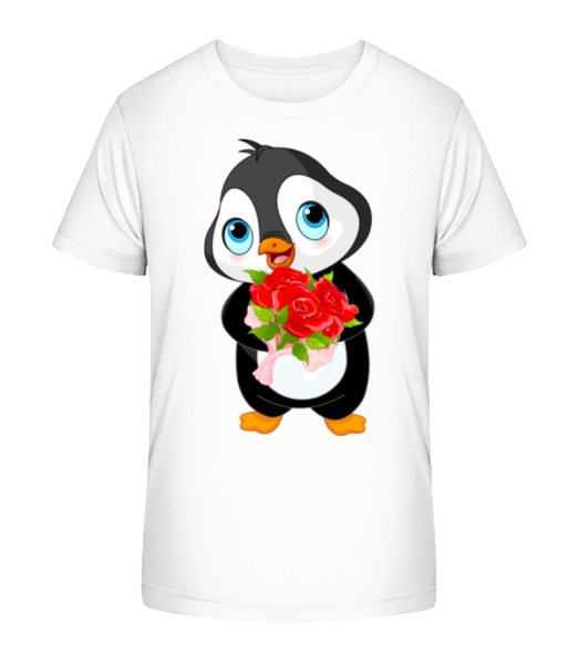 Cute Love Penguin - Kid's Bio T-Shirt Stanley Stella - White - Front