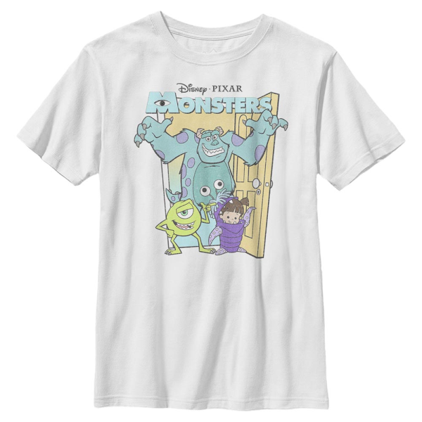 Pixar - Monsters - Group Shot Pastel Monsters - Kids T-Shirt - White - Front