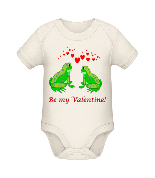 Frogs Be My Valentine - Organic Baby Body - Cream - Front