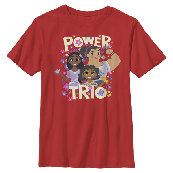 Disney - Encanto - Skupina Power Trio - Kids T-Shirt - Red - Front