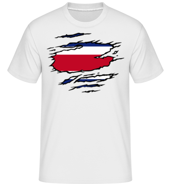 Ripped Flag Costa Rica -  Shirtinator Men's T-Shirt - White - Front