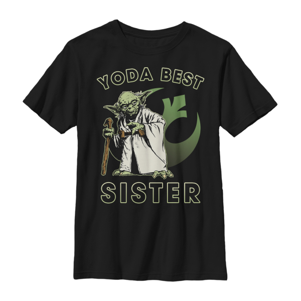 Star Wars - Yoda Best Sister - Family - Kids T-Shirt - Black - Front