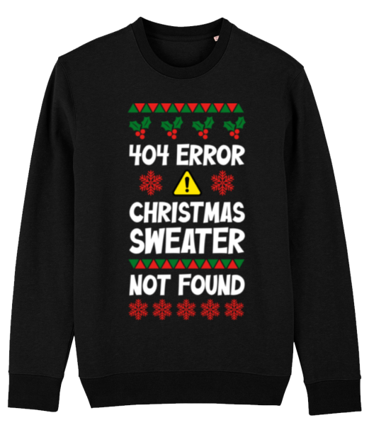404 Error Christmas Sweater - Unisex organic Sweatshirt Stanley Stella - Black - Front
