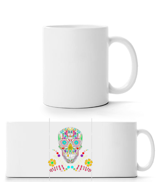 Colorful Skull - Panorama Mug - White - Front