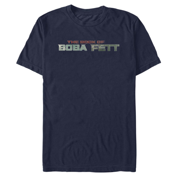 Star Wars - Book of Boba Fett - Logo Boba Fett Text - Men's T-Shirt - Navy - Front