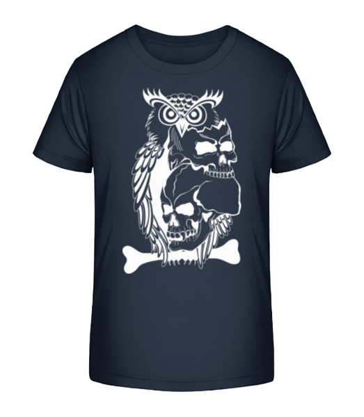Owls Skulls Tattoo - Kid's Bio T-Shirt Stanley Stella - Navy - Front