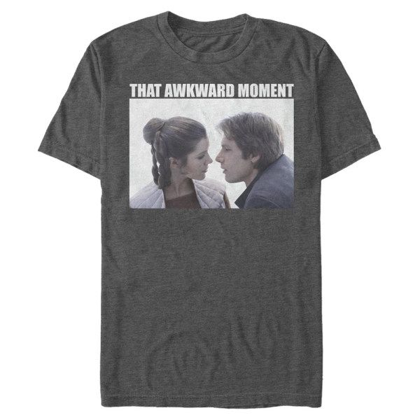 Star Wars - Han Solo & Princezna Leia Awkward - Men's T-Shirt - Heather anthracite - Front