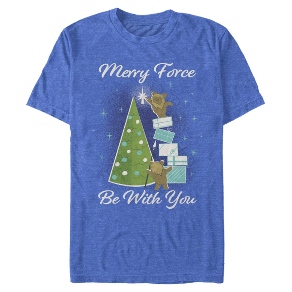 Star Wars - Ewoks Merry - Christmas - Men's T-Shirt - Heather royal blue - Front