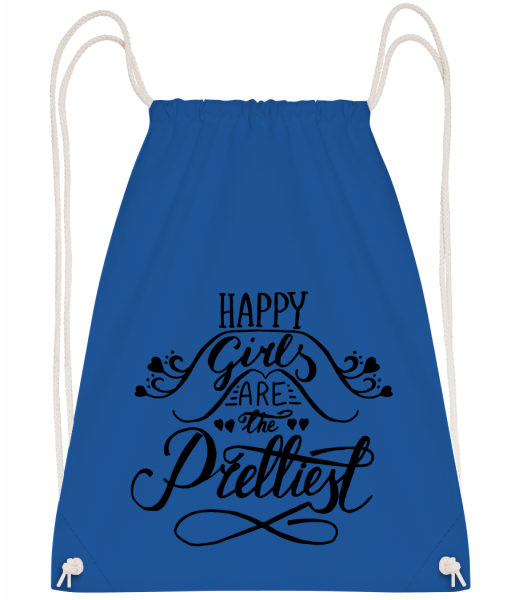 Happy Girls Are The Prettiest - Drawstring Backpack - Royal blue - Vorn