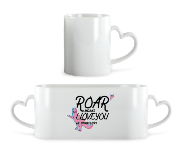 Roar I Love You - Heart Mug - White - Front