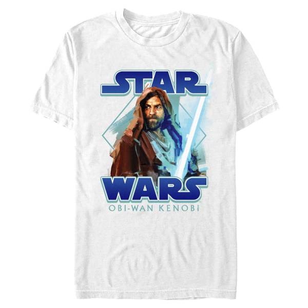 Star Wars - Obi-Wan Kenobi - Obi-Wan Kenobi Painterly with Logo - Men's T-Shirt - White - Front
