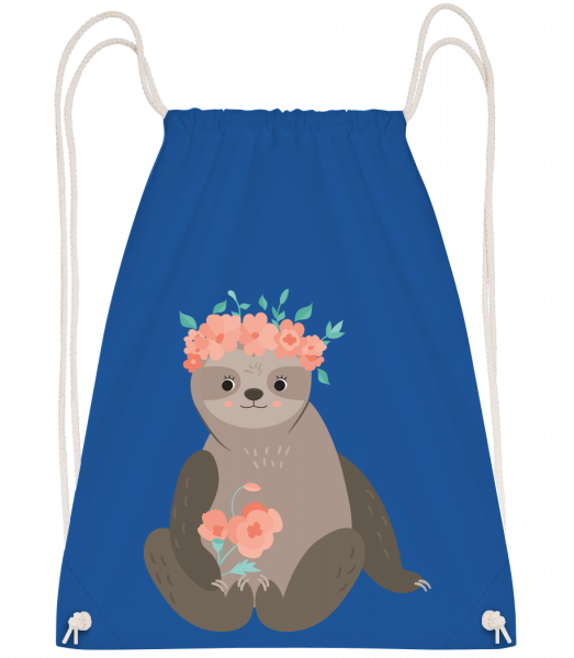 Sloth With Flowers - Gym bag - Royal blue - Vorn