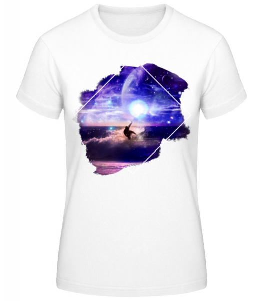 Galactic Surfer - Women's Basic T-Shirt - White - Front