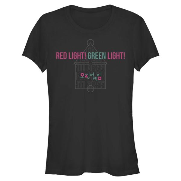 Netflix - Squid Game - Icons Red Lights Green - Women's T-Shirt - Black - Front