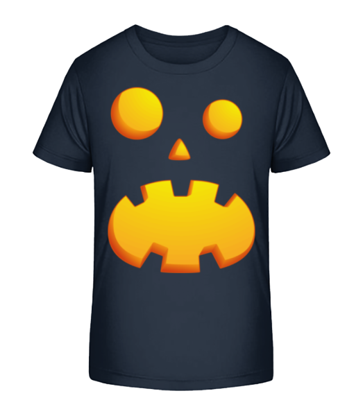 Pumpkin Face Astonished - Kid's Bio T-Shirt Stanley Stella - Navy - Front