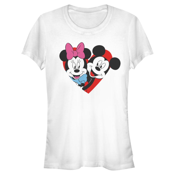 Disney Classics - Mickey Mouse - Minnie Mouse Mickey Minnie Heart - Valentine's Day - Women's T-Shirt - White - Front