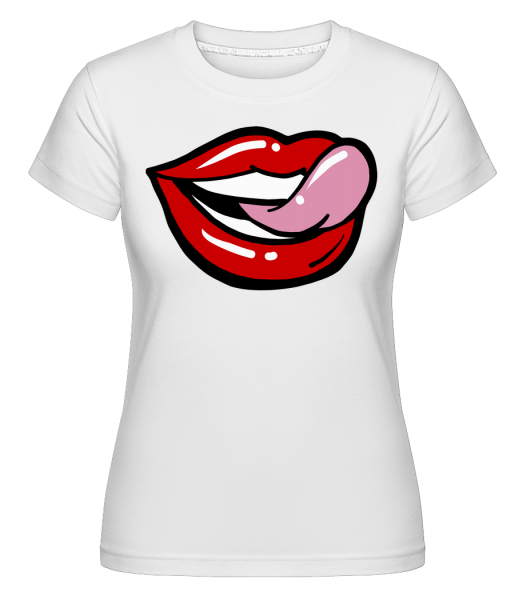 Red Lips -  Shirtinator Women's T-Shirt - White - Vorn