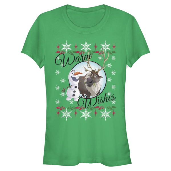 Disney - Frozen - Olaf & Sven Winter Wishes - Christmas - Women's T-Shirt - Kelly green - Front