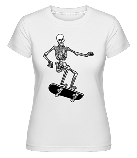 Skull Skateboard -  Shirtinator Women's T-Shirt - White - Front