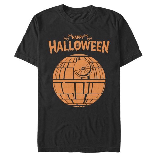 Star Wars - Death Star Happy - Halloween - Men's T-Shirt - Black - Front
